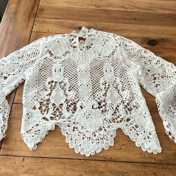 Jealous Tomato lace long sleeve top size M - Picture 2 of 12